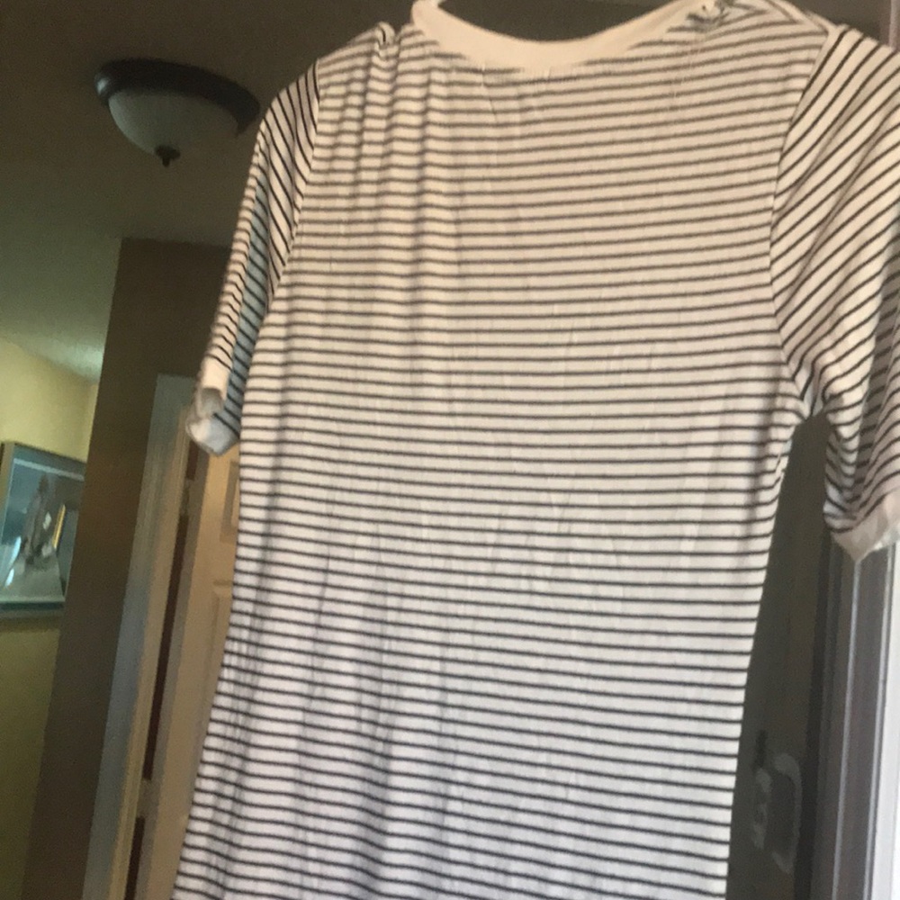 Black and white striped dress
